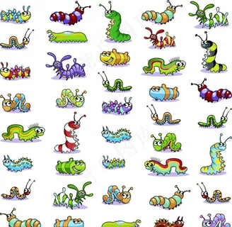 卡通可爱毛毛虫图片