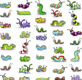 卡通可爱毛毛虫图片