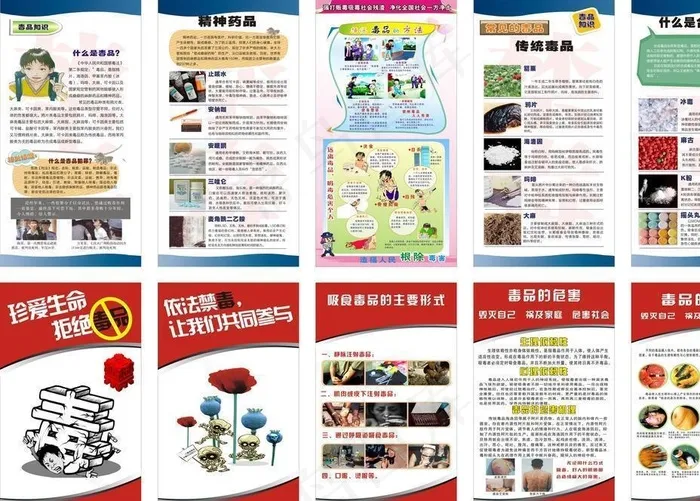 禁毒板块图片(800X1800)cdr矢量模版下载