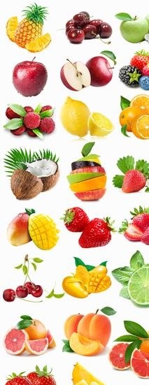 苹果菠萝草莓橙子各类水果瓜果元图片