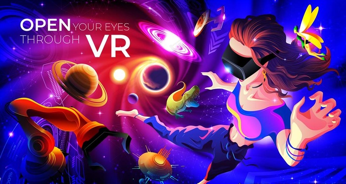 VR海报图片ai矢量模版下载