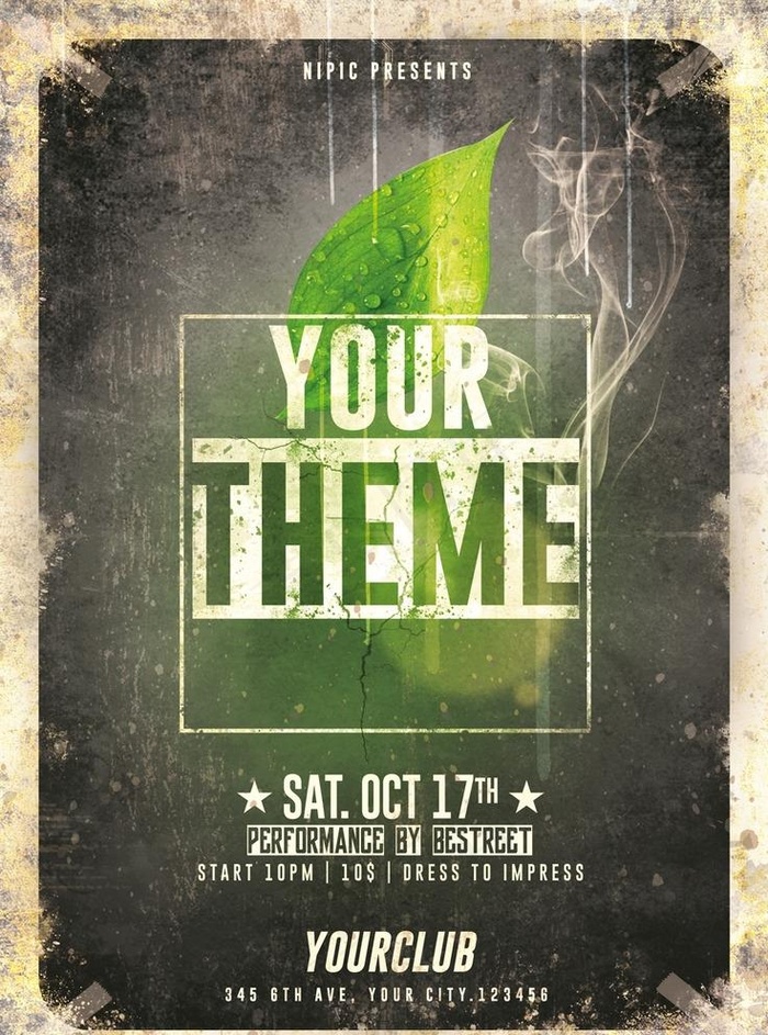 复古创意生命主题海报psd模板图片