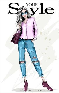 手绘时尚女子图片