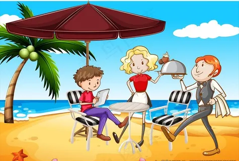 卡通餐饮人物图片