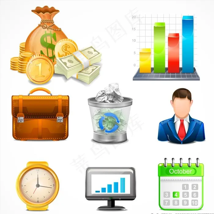 金融元素图片ai矢量模版下载