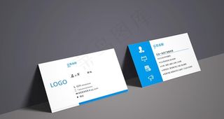 名片 铜版纸 蓝色名片图片