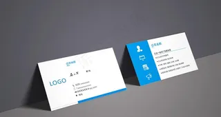 名片 铜版纸 蓝色名片图片