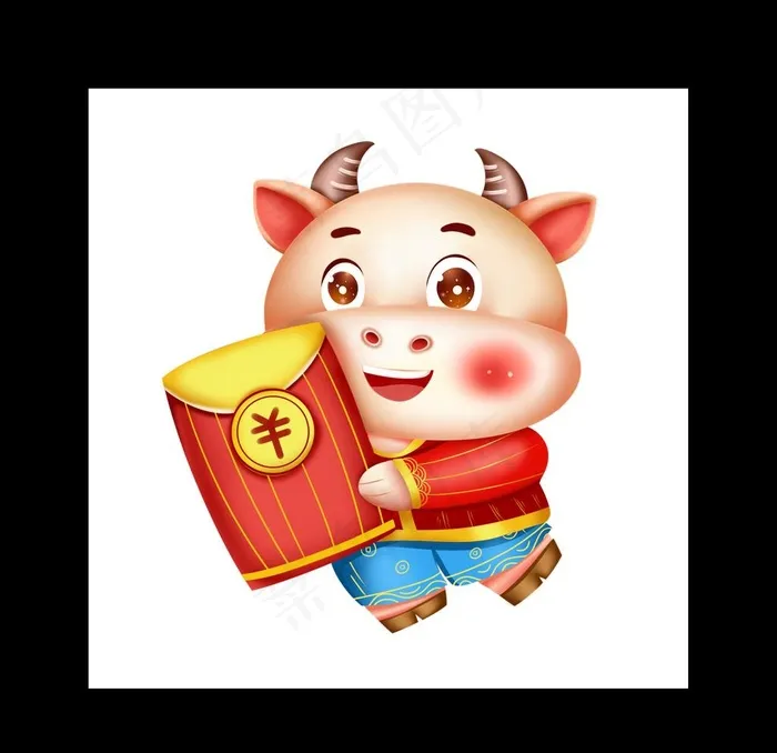 卡通牛图片psd模版下载