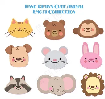 9款彩绘可爱动物表情头像图片