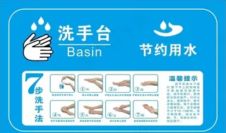 洗手台节约用水七步洗手法图片