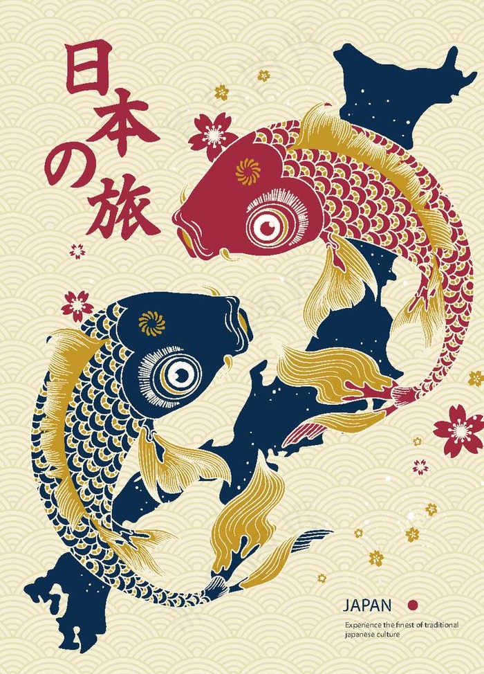 手绘日本旅游海报图片