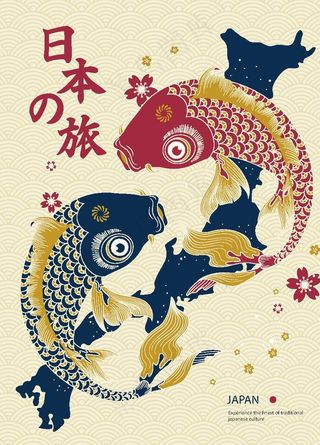 手绘日本旅游海报图片