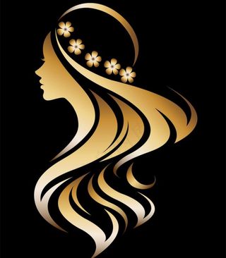 女人美发剪影图片