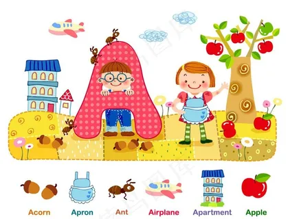 儿童卡通矢量英语教育系列图片