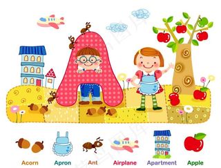 儿童卡通矢量英语教育系列图片