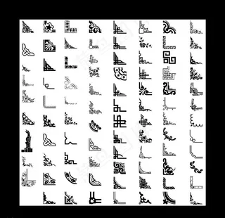 欧式边角花纹图片