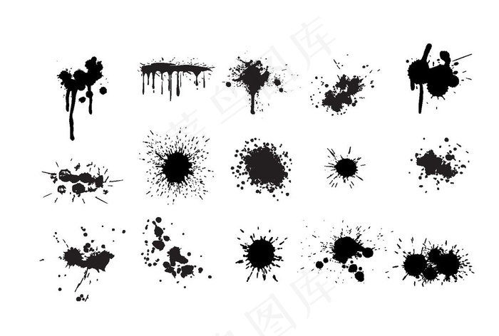 泼墨素材图片ai矢量模版下载