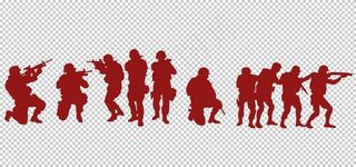 战斗战争特种兵剪影人物素材图片