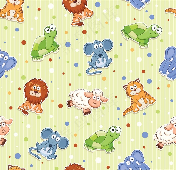 动物图案无缝背景图片