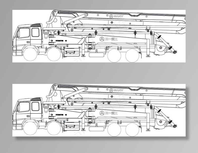 泵车线稿图图片ai矢量模版下载