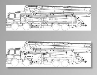 泵车线稿图图片