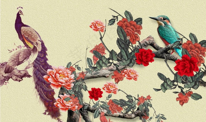 花开富贵装饰画图片