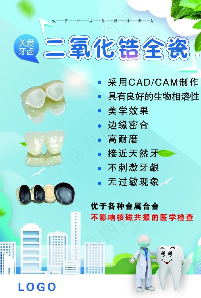 牙科展板 口腔科展板 二氧化锆图片(3543X5019(DPI:214))psd模版下载