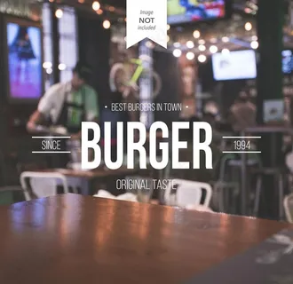 时尚汉堡包店铺海报矢量素材图片