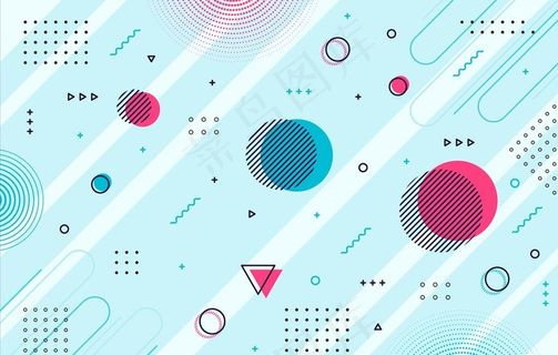 孟菲斯几何图案元素图片