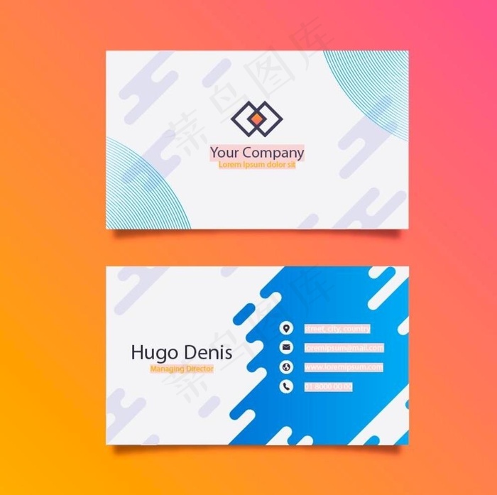 蓝色科技IT名片设计图片