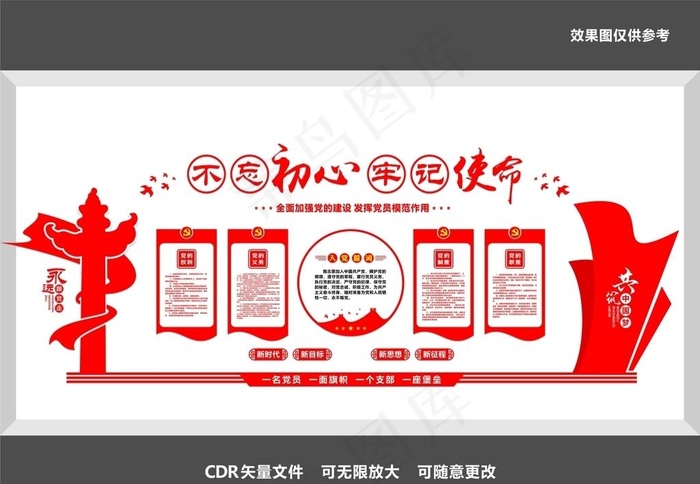 党建展板设计图片cdr矢量模版下载