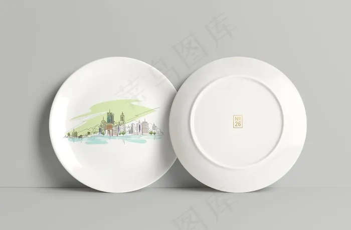 陶瓷盘子样机图片(4300X2960(DPI:72))psd模版下载