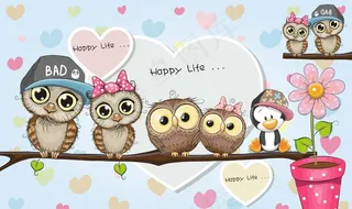 卡通背景墙图片