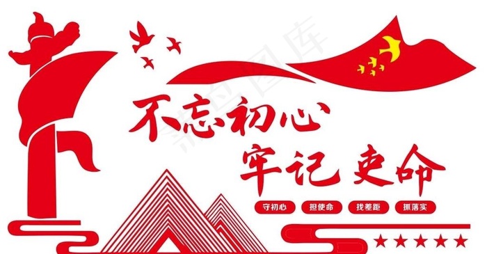 党建文化墙图片cdr矢量模版下载