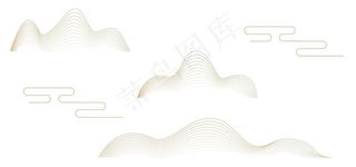 中国风线条山图片