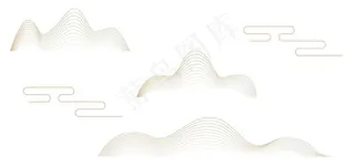 中国风线条山图片