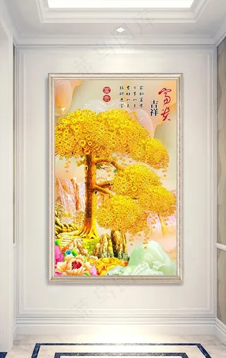 发财树玄关图片