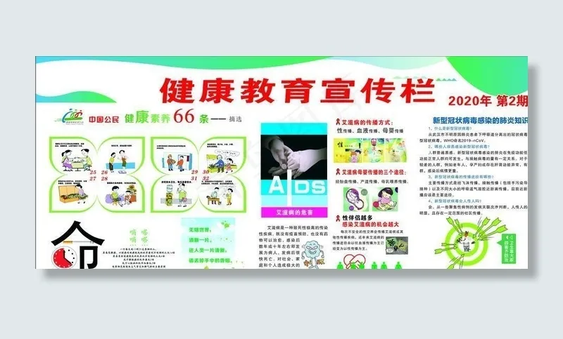 健康教育宣传栏2期图片cdr矢量模版下载