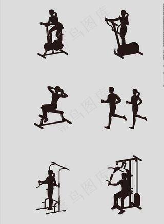 健身剪影图片