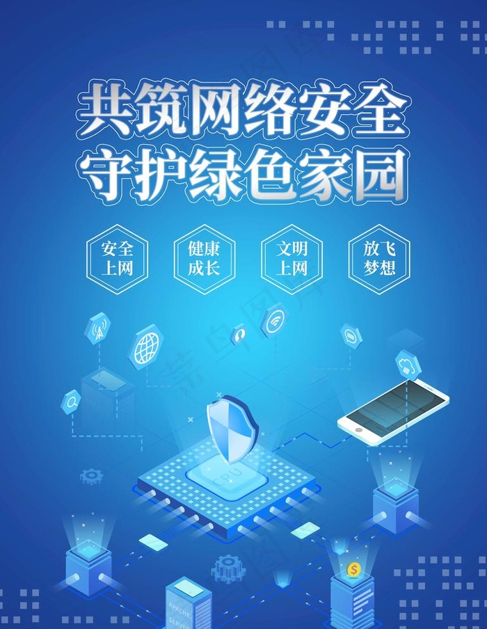 网络安全图片psd模版下载