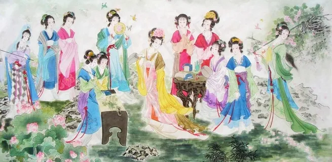 工笔画金陵十二钗图片 工笔画金陵十二钗图片