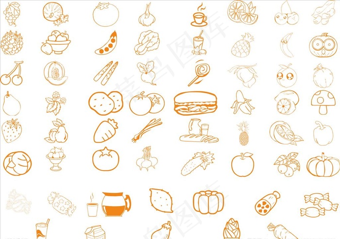 蔬菜水果矢量背景图图片