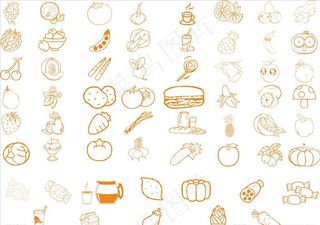 蔬菜水果矢量背景图图片