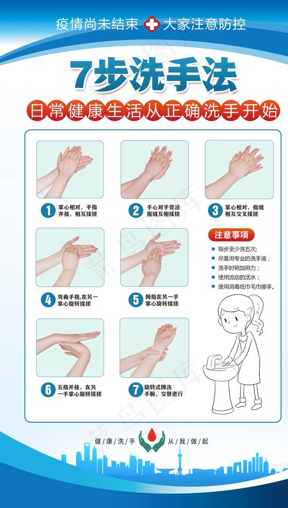 七步洗手法图片(3543X5906(DPI:300))psd模版下载