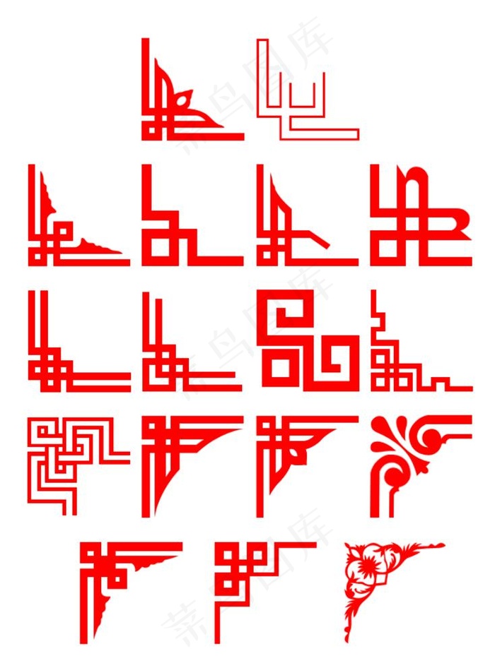 中式花纹边框图片psd模版下载