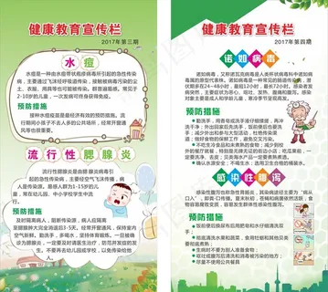 健康展板 水痘 脑腮炎 腹泻图片