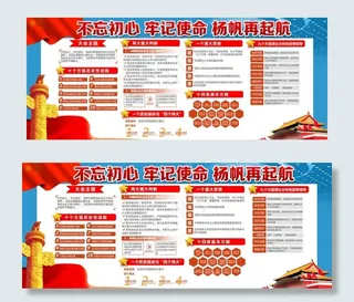 不忘初心牢记使命展板图片
