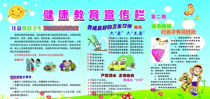 健康教育宣传栏图片cdr矢量模版下载