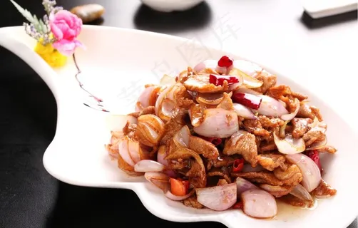 肉炒毛葱图片 肉炒毛葱图片