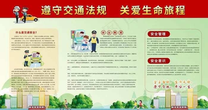 交通安全宣传栏展板图片(9449X5315(DPI:300))psd模版下载